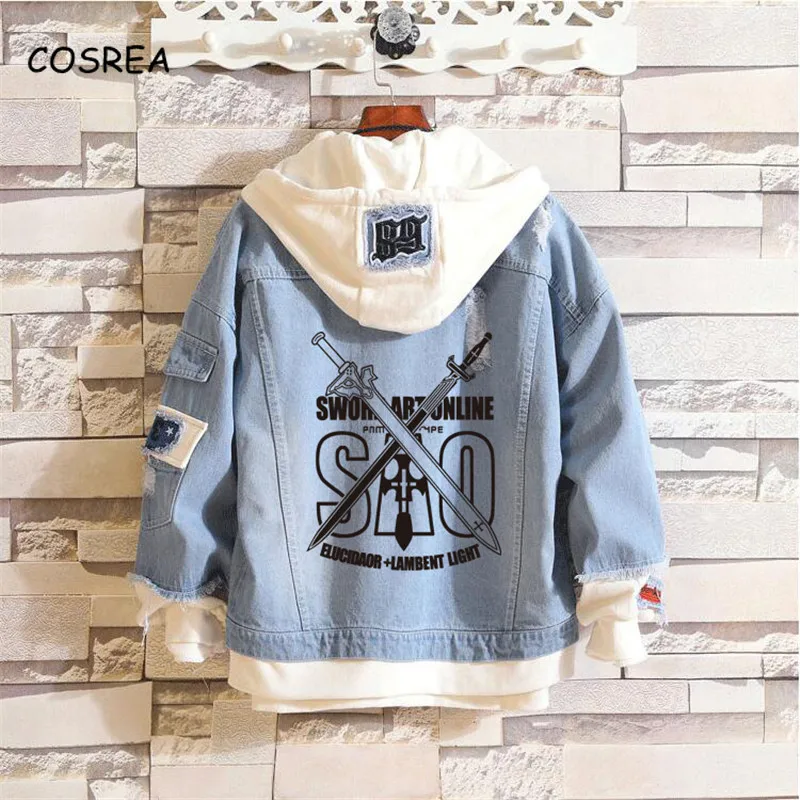 Толстовка с капюшоном для косплея мидория из джинсовой ткани мужчин и