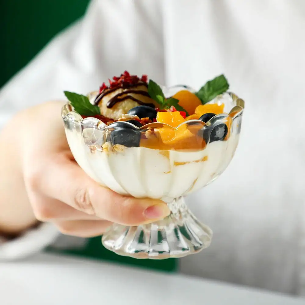 

Glass Cups Cocktail Cup Crystal Transparent Mugs Ice-cream Milkshake Dessert Storage Container High Capacity Drinkware