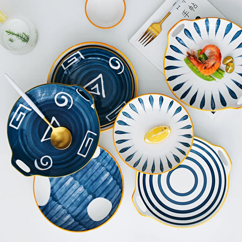 Набор в японском стиле стейк Западная тарелка ручная роспись посуда бытовая для