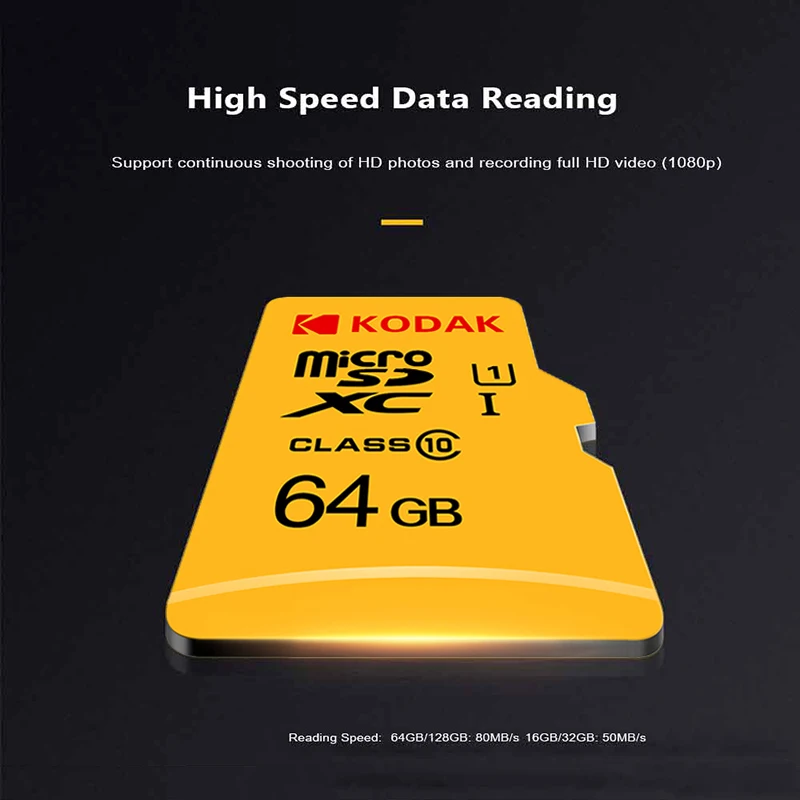 Kodak высокая скорость 16 ГБ 32 карта TF/micro sd cartao de memoria 64 Гб 128 класс 10 U1 флэш памяти mecard