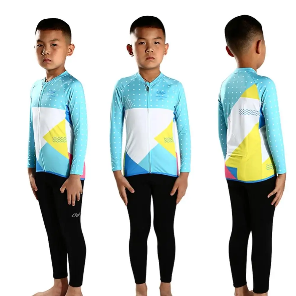 

Kids Cycling Set Quick Dry Bike Shirt Long Sleeve Pro Cycling Jersey Pants Boys Girls Breathable Bicycle Clothes