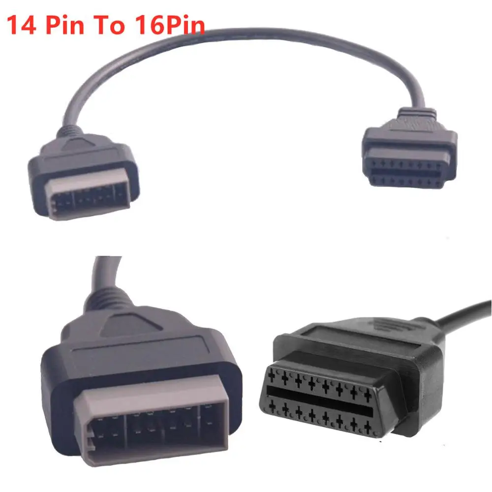 Для Nissan 14 Pin 14Pin To16Pin OBD OBD2 OBDII 16 кабели женские адаптеры Автоматическая диагностика