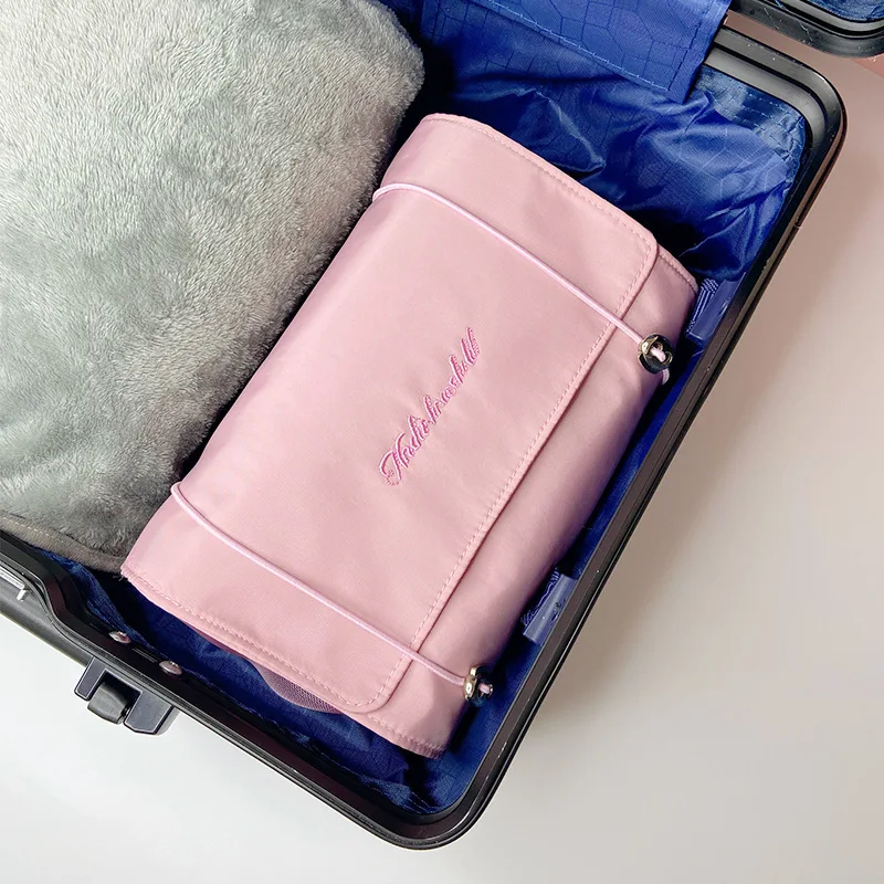 

4PCS in 1 Cosmetic Bag For Women Zipper Mesh Separable Cosmetics Pouch Ladies Foldable Nylon Bag Rope Makeup Bag Kosmetyczka