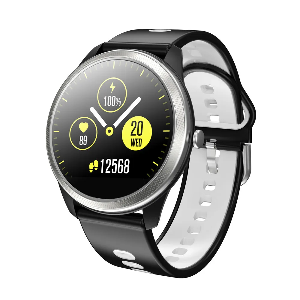 f11 black and white Interpad Смарт-часы ECG PGG монитор сердечного ритма умные часы фитнес-трекер наручные часы для samsung huawei Xiaomi Apple iphone - Цвет: f11 black and white