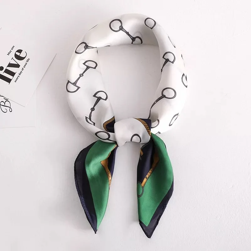 

70*70cm Luxury Silk Satin Head Scarf Women Fashion Kerchief Print Hair Scarfs Square Headband Neck Scarves Ladies Dropship wrap