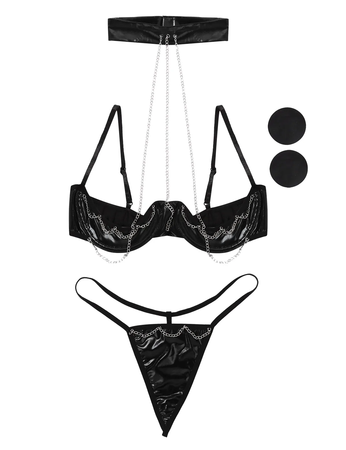 Женская Экзотическая одежда комплект нижнего белья Клубная женский открытый