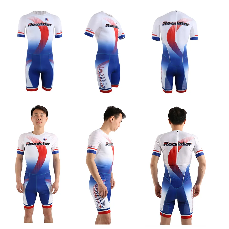 Профессиональный костюм для скоростного катания на коньках оригинальные синие