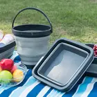 Силиконовое ведро, складное ведро для рыбалки, мойка автомобиля, Товары для рыбалки на открытом воздухе, квадратное ведро 8 л для ванной, кухни, лагеря