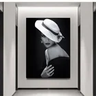 Модные элегантные женские тканевые плакаты с принтом шляпы, черные и белые плакаты, винтажные настенные художественные картины для украшения гостиной