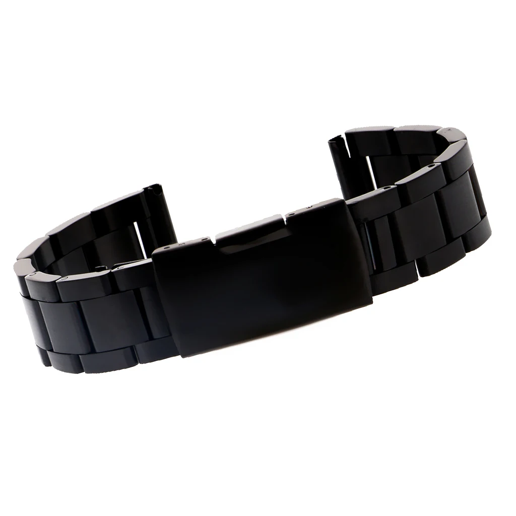 

Black Stainless Steel Strap Straight Metal Bracelet Wrist Watch Band 18/20/22mm