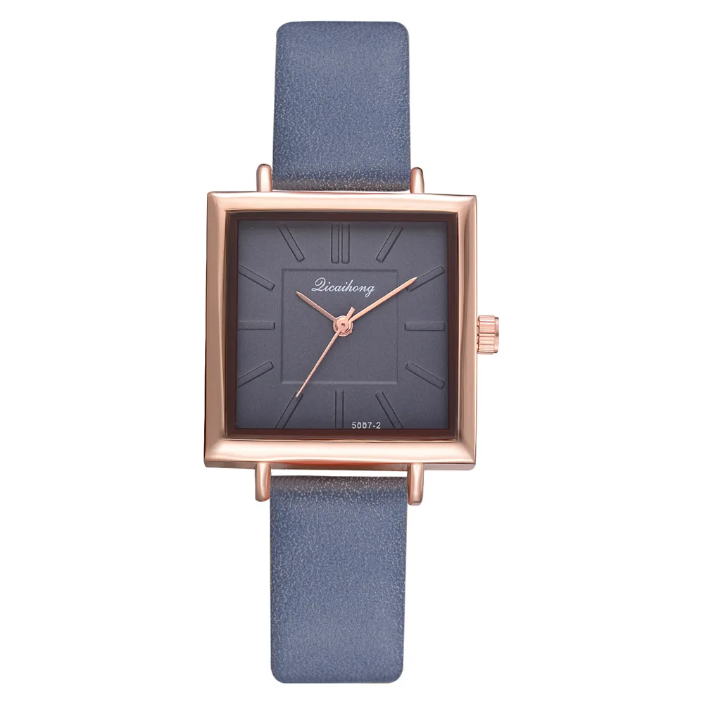 

New Arrivals Fashion Designer Alloy Buckle Business And Casual Leather Belt Watch Glass Square Quartz Wristwatches Free Shipping