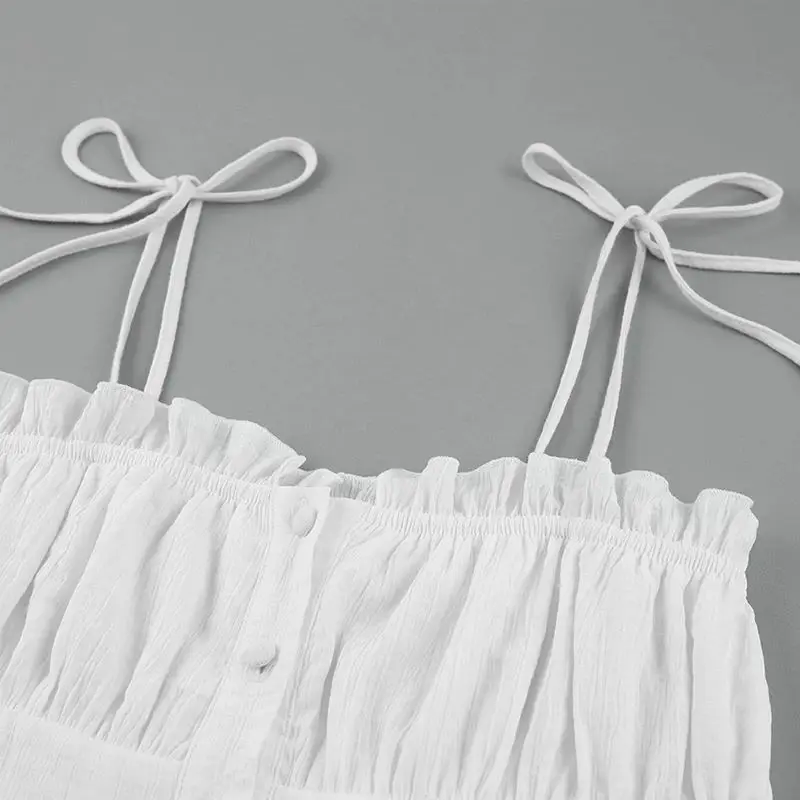 

Bodycon Spaghetti Strap Dress Summer V-neck 2021 Casual Cotton Lace Backless Beach Sundress White Women White Women Mini Dresses