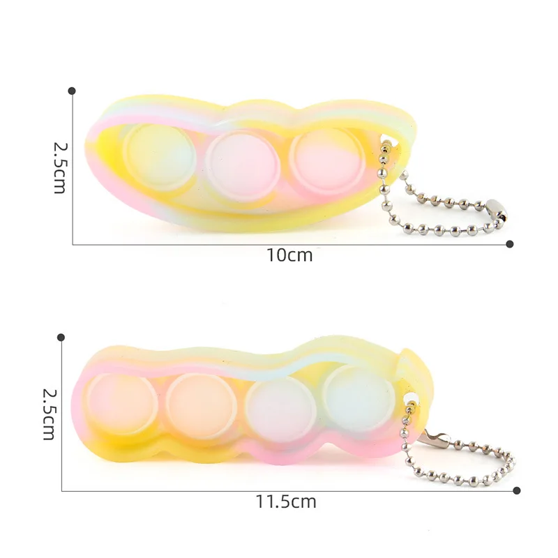 

Funny Pea Pods Keychain Push Bubble Fidget Toys Children Adults Antistress Reliver Sensory Toy Kids Simple Dimple Squeeze Toys