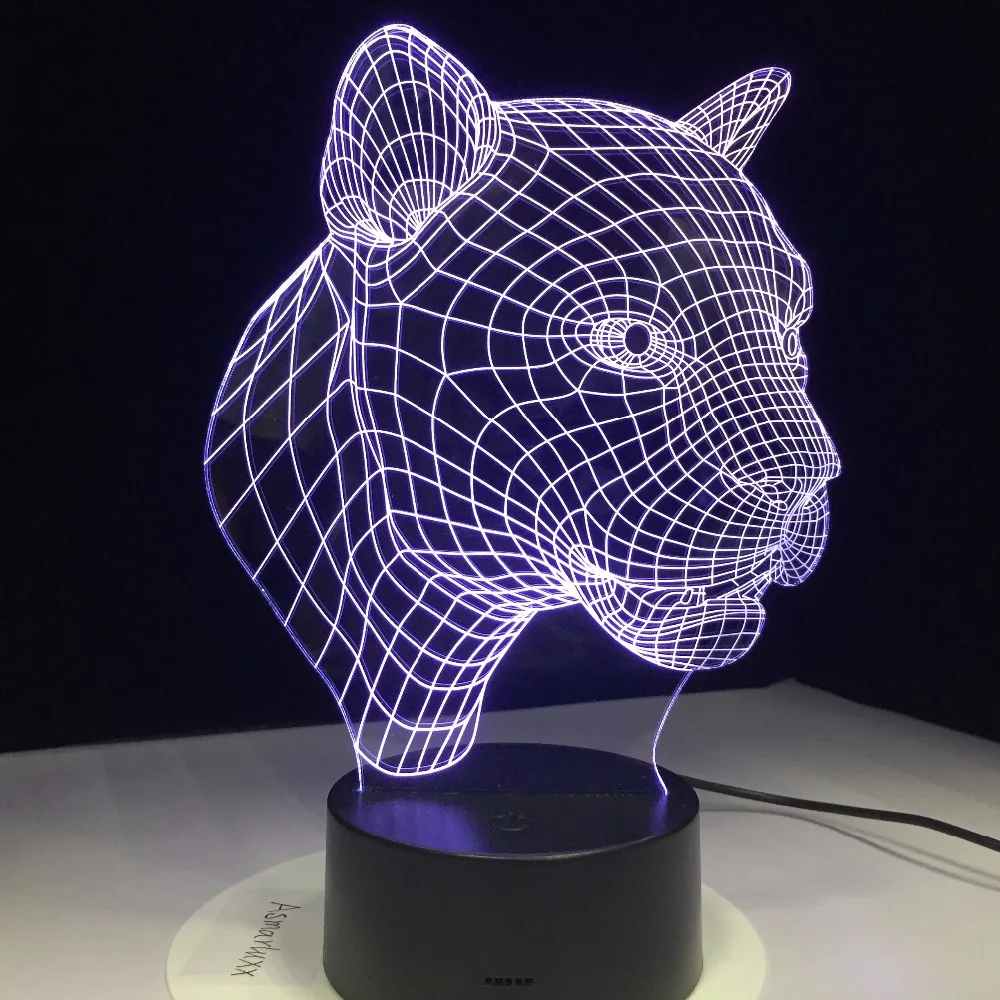 Лампа Налобная с леопардовой расцветкой светодиодный светильник 3D