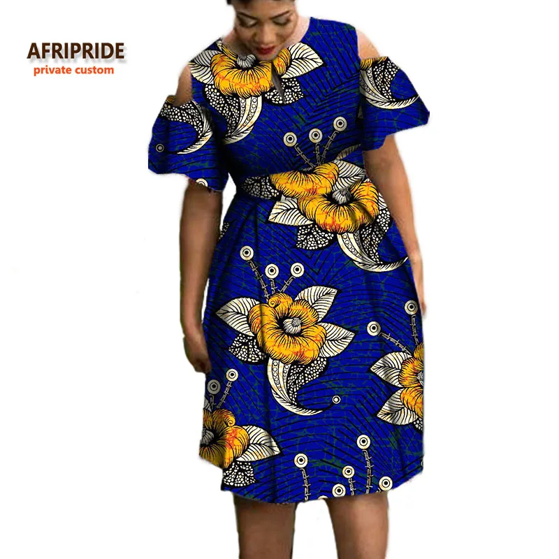 Осенние женские платья AFRIPRIDE, индивидуальное повседневное Хлопковое платье с короткими рукавами и круглым вырезом, длиной до колена, большие размеры, A722545 - Цвет: 537J