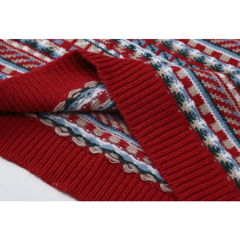 

Vintage Knitted Sweaters Women Oversized Pullover Knitwear Lady Long Sleeve 2021 Spring Striped Sweater Female Jumpers Top