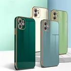 Чехол для телефона Luxruy с квадратным покрытием для iPhone 13, 12, 11 Pro Max, XR, 7, 8 Plus, XS, X, SE, 2020 силиконовый простой мягкий чехол с золотым гальваническим покрытием