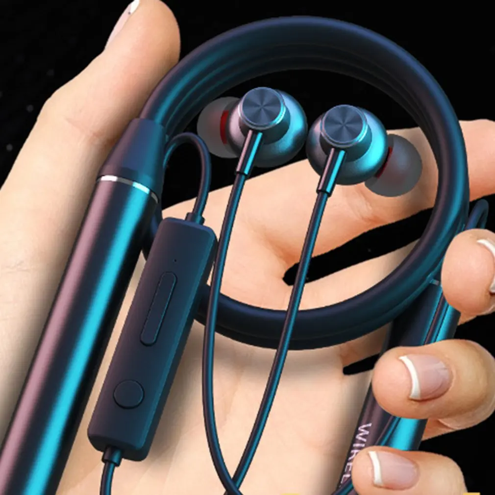 

Wireless Neckband Headphones, Bass Sports Headphones with Mic, Stereo, TF Card, 80 Hours Endurance