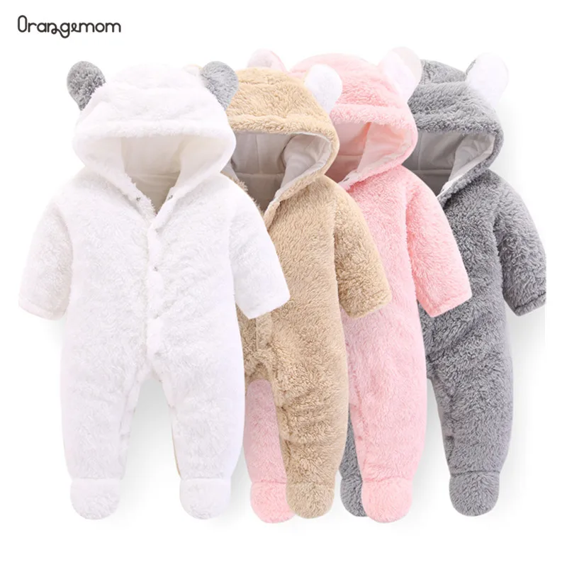 Orangemom официальный для новорожденных Зимняя Одежда для младенцев Одежда для маленьких девочек Мягкая флисовая верхняя одежда; комбинезоны для новорожденных-12 мес., комплект для маленьких мальчиков комбинезон