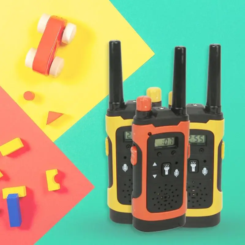 

2pcs Kid Walkie Talkies Portable Long Distance Electronic 2 Way Radio Wireless Call Children Puzzle Toy Game with LED Light