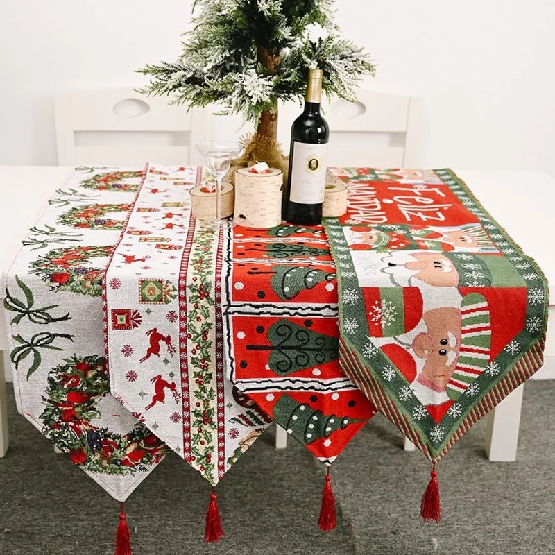 

Новые рождественские украшения, Вязаная скатерть, креативная Рождественская скатерть для стола, украшение для стола, домашнее платье