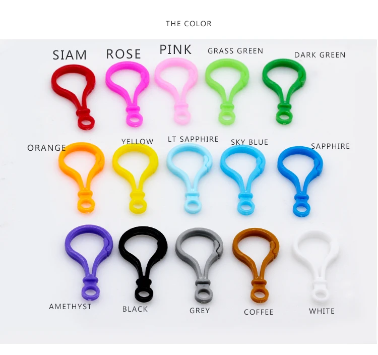 Пластиковые застежки карабины разных цветов 25 х50 мм|Ювелирная фурнитура и