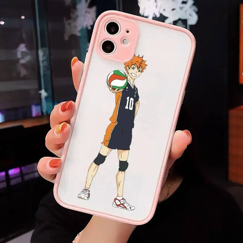 

Haikyuu Hinata Anime Volleyball Phone Case matte transparent For iphone 7 8 11 12 plus mini x xs xr pro max cover
