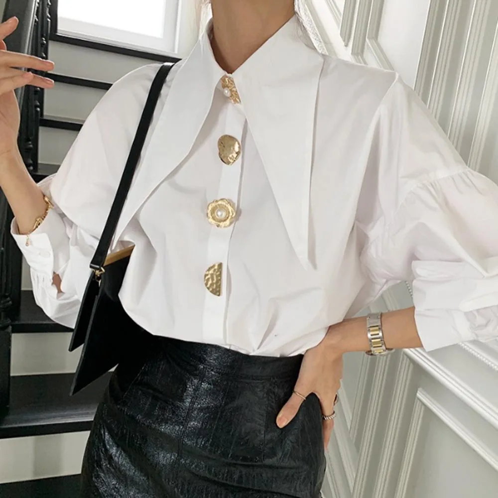 

Vetement Femme 2021 Women White Blouses Kimono Korean Lantern Sleeve Shirt Ladies Blusas Elegantes Tops Roupas Feminina Chemises