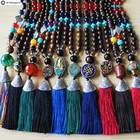 the new fashion handmade beaded fringe long female accessories wholesale sweater chain necklace