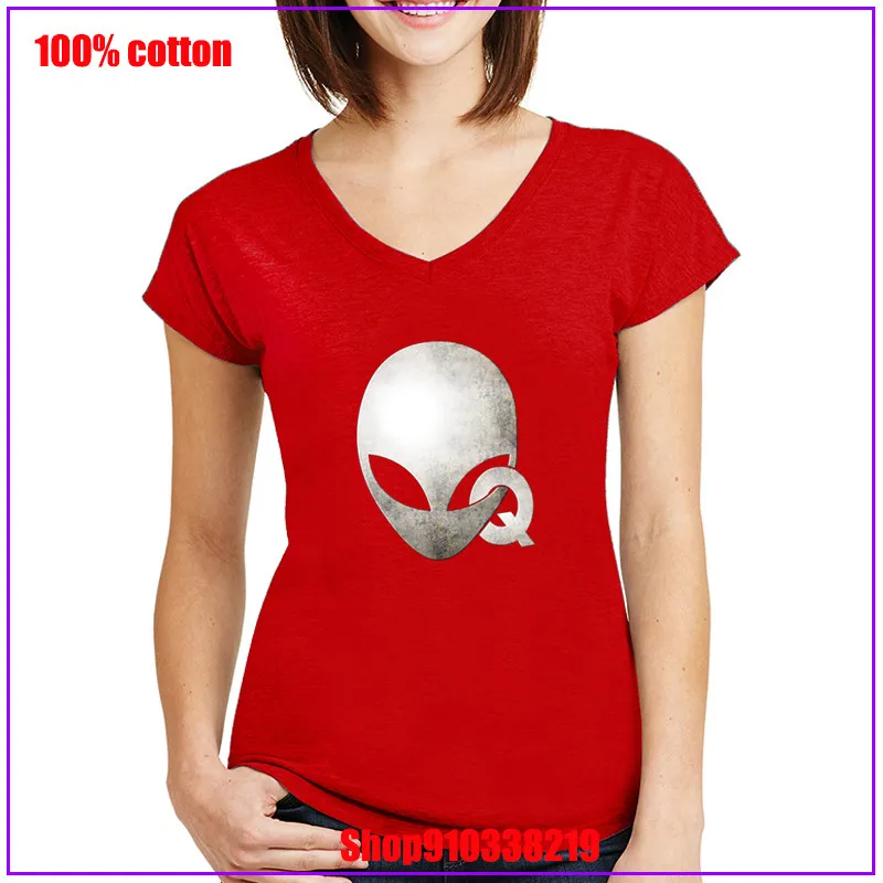 Women crop tops 2020 summer casual Qanon Alien print short-sleeved T-shirt women cheap v neck tee shirt vestidos ropa mujer | Женская