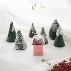 Силиконовая форма для рождественской свечи в виде домика Санты, дерева, для украшения рабочего стола, гипсовая эпоксидная смола, силиконовая форма для ароматерапии