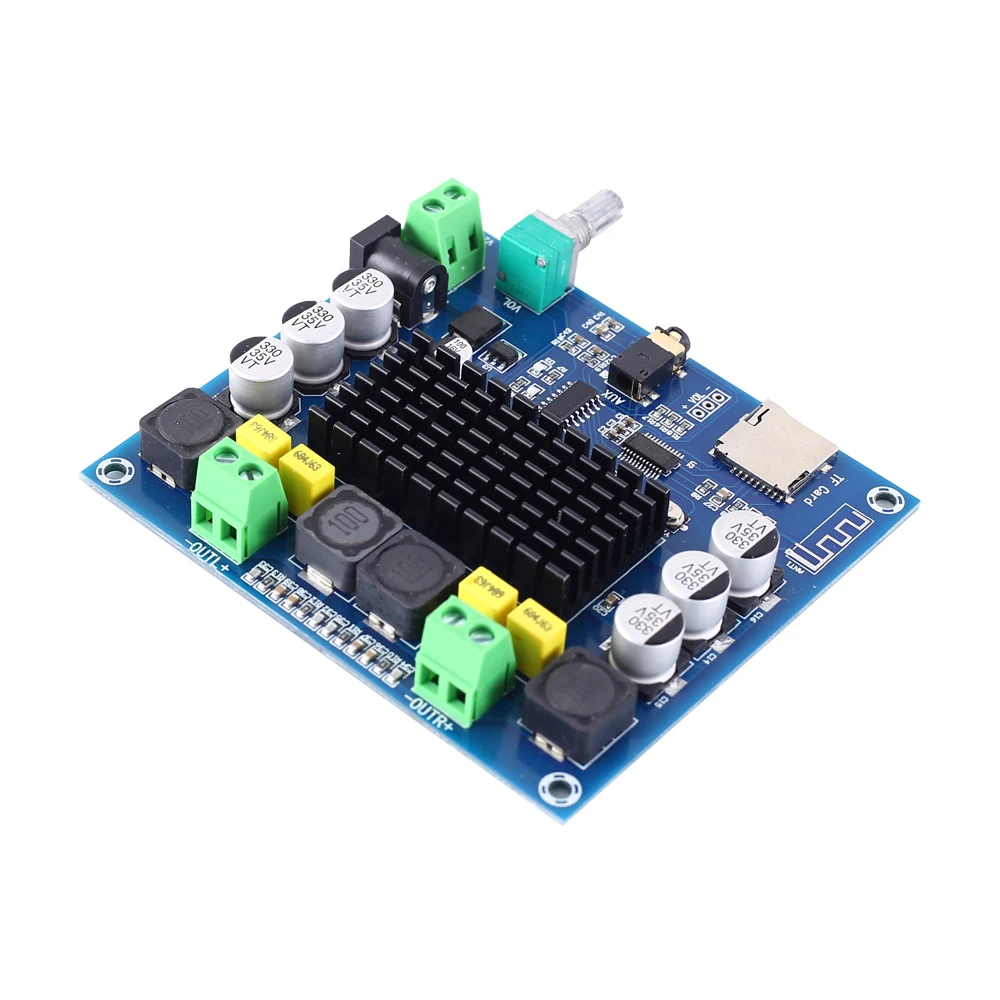 TPA3116 Bluetooth цифровой Мощность Плата усилителя BLE5.0 2*100W AUX Стерео TF карты Вход