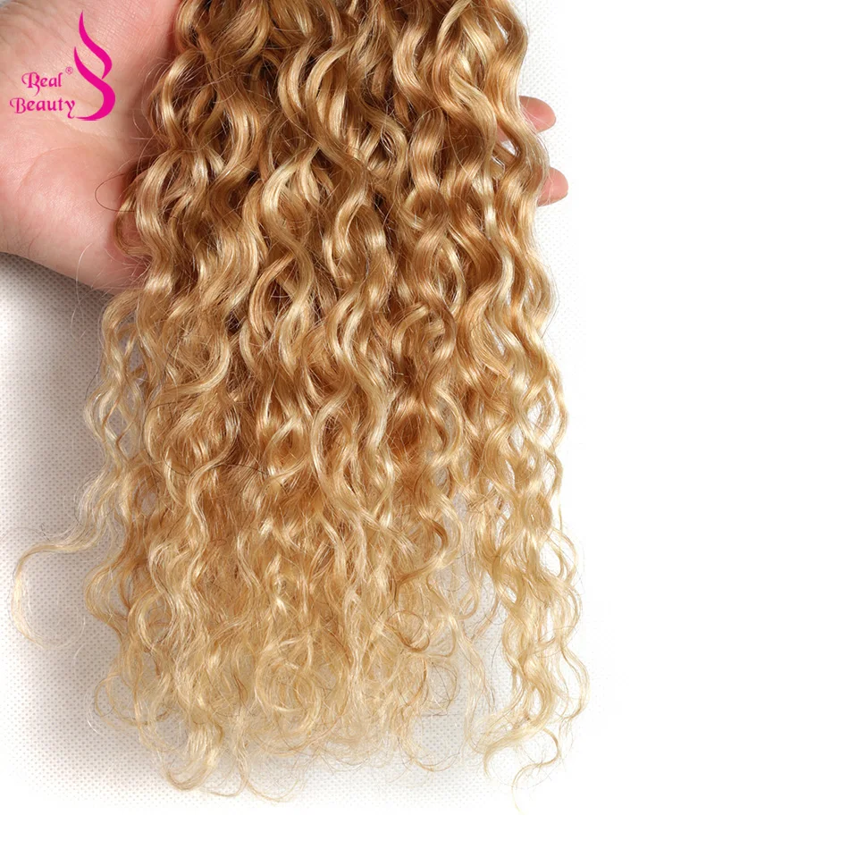 Реальный Красота эффектом деграде(переход от темного к перуанская волна P27/613 два тона Реми Пряди человеческих волос для наращивания волос Плетение Пучки Рыжий 1/3/4 шт. 1"-24"