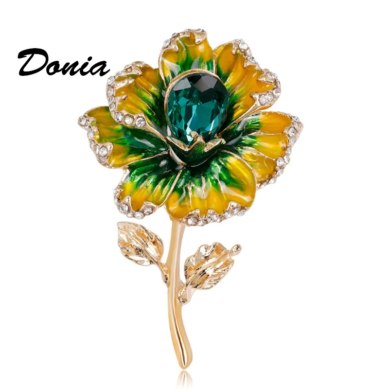 Donia ювелирные изделия модная стеклянная эмалированная брошь окрашенная
