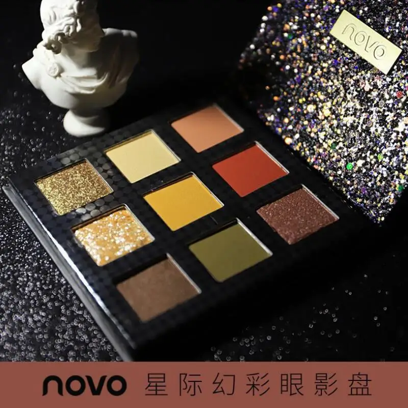 Палитра теней для век 9 цветов стойкие блестящие матовые мерцающие тени