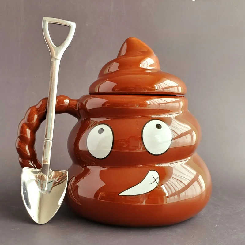 

Creative Poop Ceramic Mug Funny Water Cup Coffee Cup with Lid Large Capacity Water Cup Milk Cup Coffee Mug Creative Holiday Gift