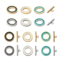 20set 304 stainless steel toggle clasps bars with enamel ring for jewelry making diy connector accessories