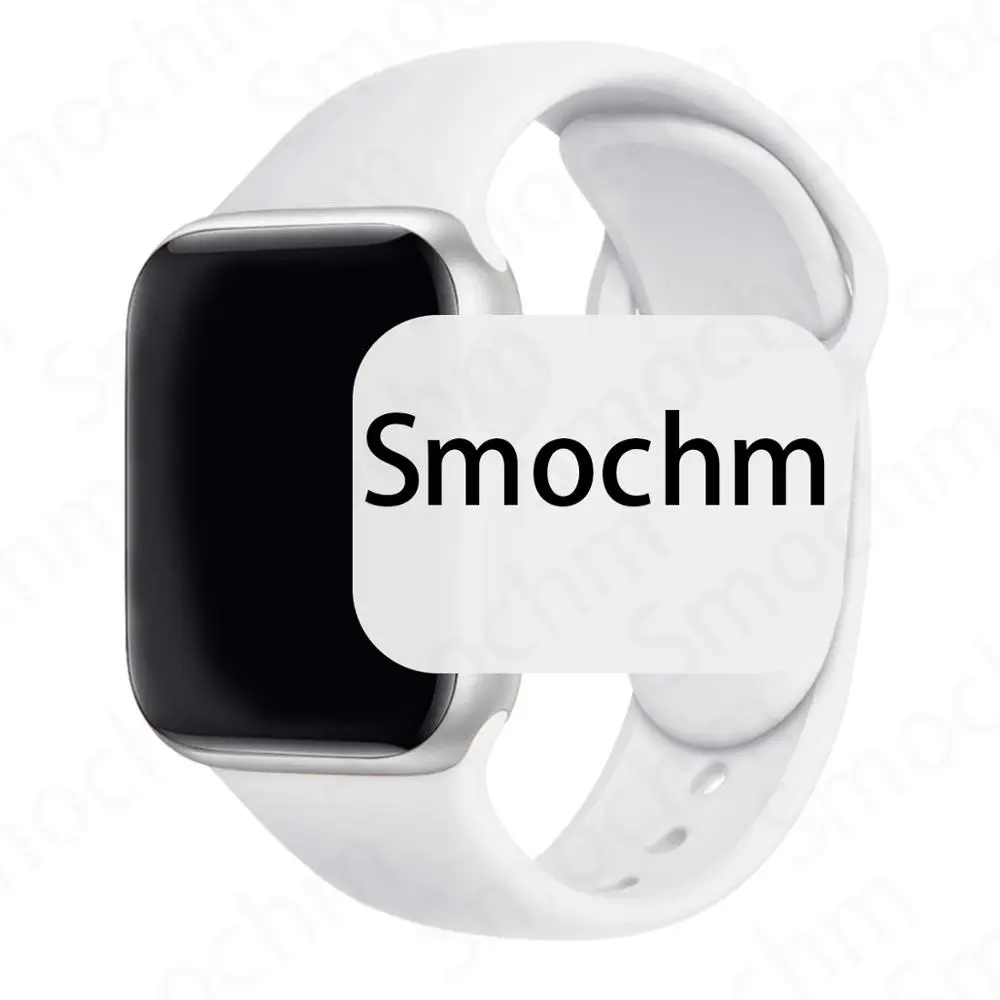 Smochm IWO 8 Plus 1:1 MTK2502C Беспроводное зарядное устройство Bluetooth Смарт часы обновление IWO 9 IWO8 Smartwatch 44 мм серия 4 для Apple Watch - Цвет: Silver WhiteSilicon