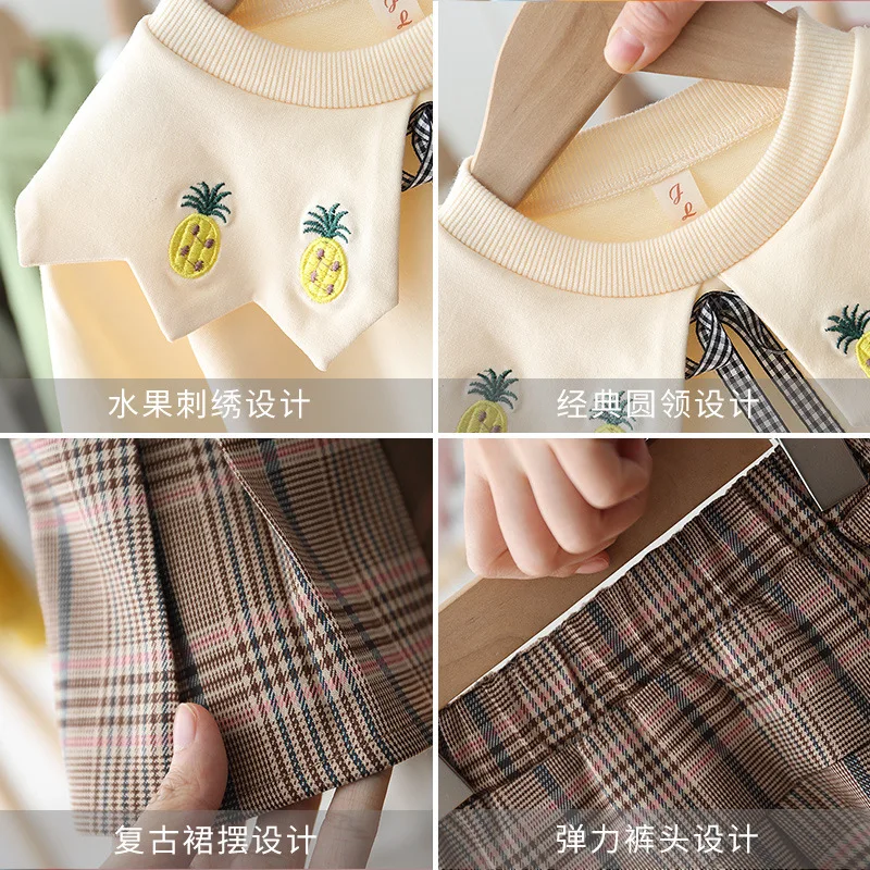 2 предмета WLG милый комплект одежды для девочек детская Весенняя бежевая розовая