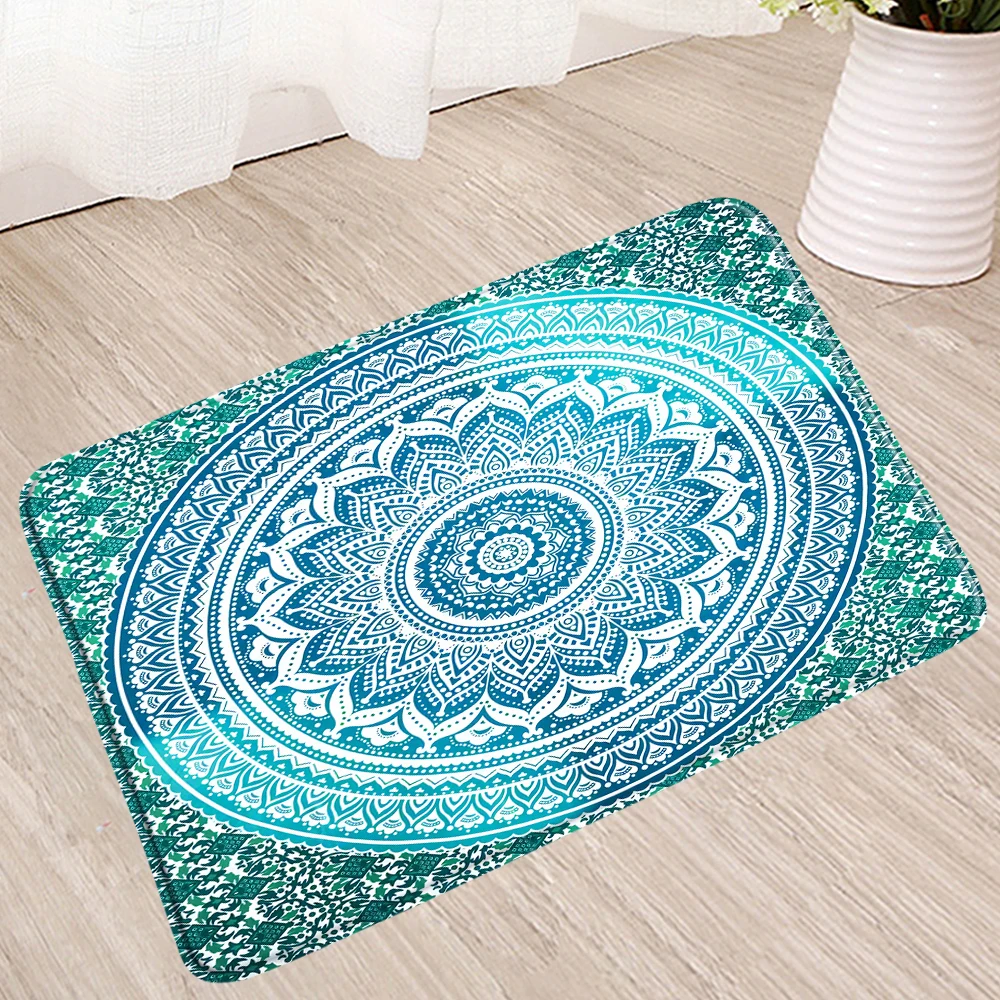 

Retro Mandala Bath Mat Bohemian Flower Geometry Non-Slip Mats Shower Room Bathroom Toilet Foot Pedal Bath Furniture Rug Carpet