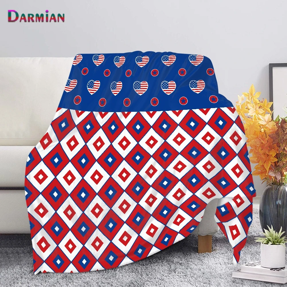 

Модное дизайнерское одеяло DARMIAN с американским флагом, шерпа, для спальни, дивана, Флисовое одеяло для взрослых и детей, зимнее теплое одеяло