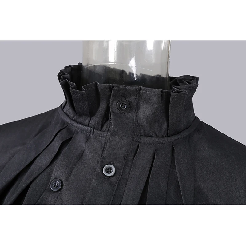 

XITAO White Black Blouse Irregular Pleated Goddess Fan Casual Single Breast Small Fresh 2021 Summer Loose Shirt Top LDD1405