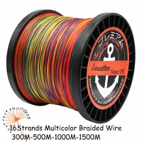 jioudao 300m500m1000m1500m 16 strands multicolor pe carp braid fishing line super strong fish wire thread 55 280lb