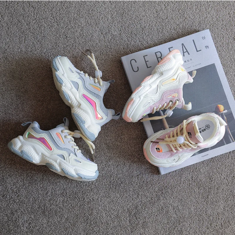 

Fashion Teen Girls Breathable Sneakers 2021 Spring Autumn New Non-slip Boy Platform Shoes Children Casual Light Shoes 4 9 10 13y