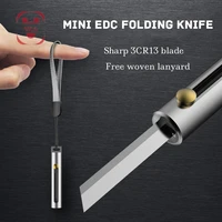 2020 new portable mini folding knife camp survival letter opener self defense outdoor tool telescopic edc knife with lanyard