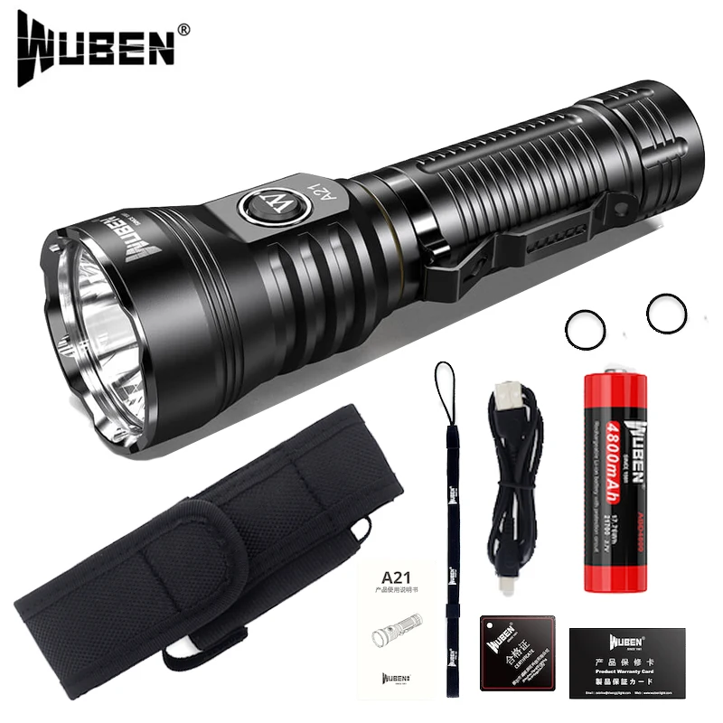 WUBEN A21 Чрезвычайно яркий фонарик XHP70 CREE Светодиодный Max 4200 люмен Тип C
