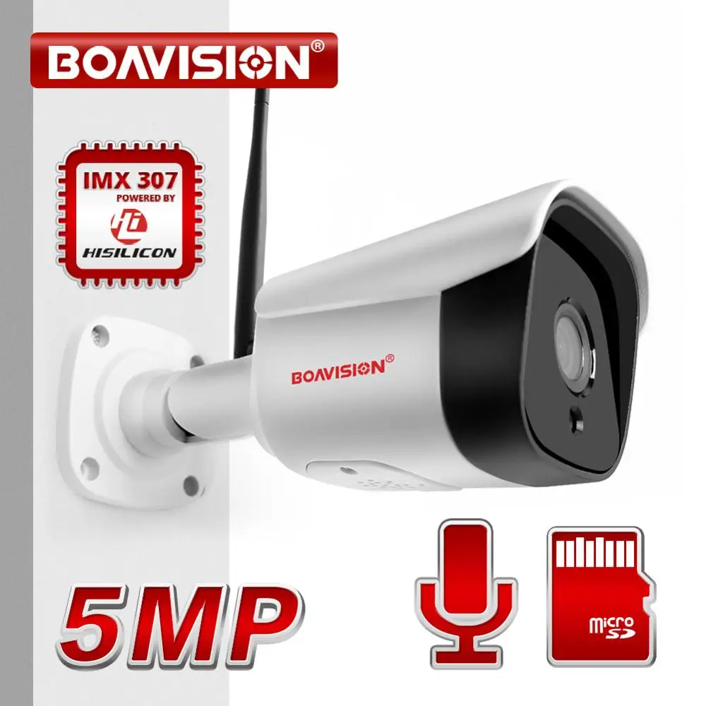 HD 5MP 1080P IP Wifi камера Bullet беспроводная камера безопасности Onvif наружная двухсторонняя аудио камера ночного видения 20 м TF слот для карт CamHi