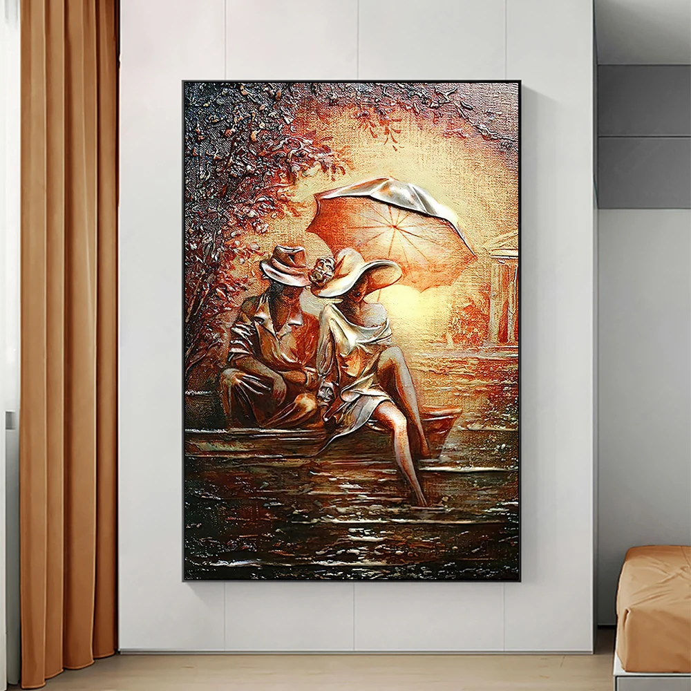 

Wonderful Love Romantic Couple Wall Art Canvas Living Room Painting Colorful Picture Home Decoration Unique Poster Decor