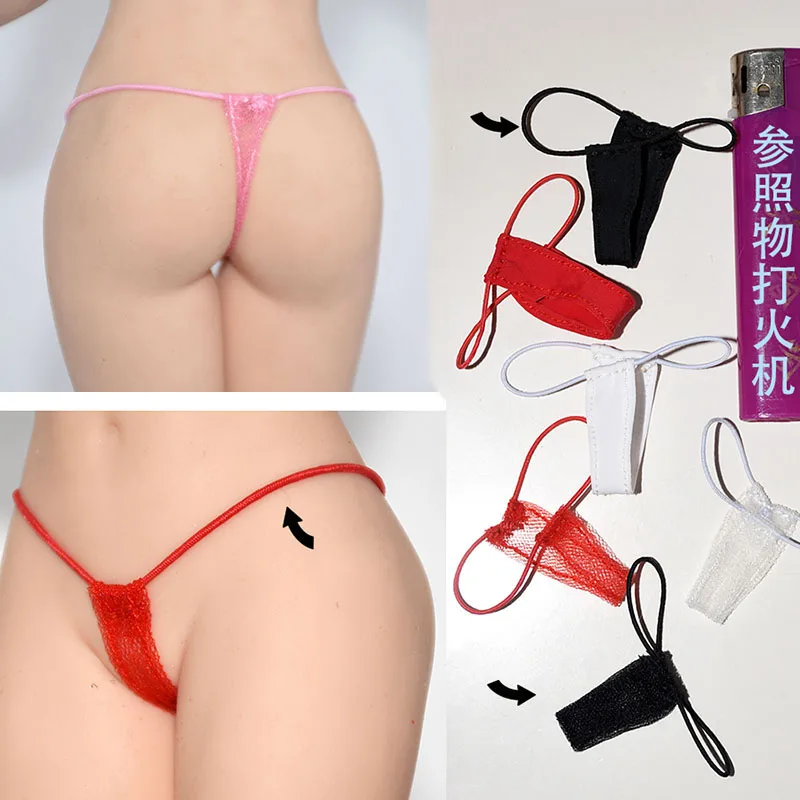 

7 Colors 1/6 Scale Female Soldier Ice Silk Mesh Panties Thong Brief Underwear Clothes Model for 12 inches Action Figure