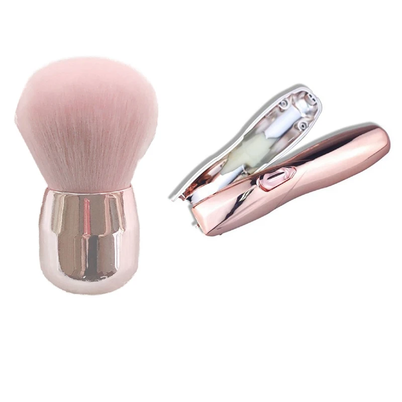

1 Pcs Makeup Brushes Cosmetics Make Up Brush & 1 Set Plating Hair Clipper Cover Back Housing Lid Rose Gold